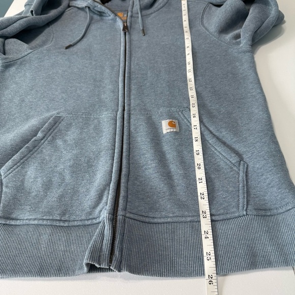 Carhartt Relaxed Fit Hoodie Sweatshirt Women Size 8/10 Full Zip Mid Weight Coral - Picture 10 of 11